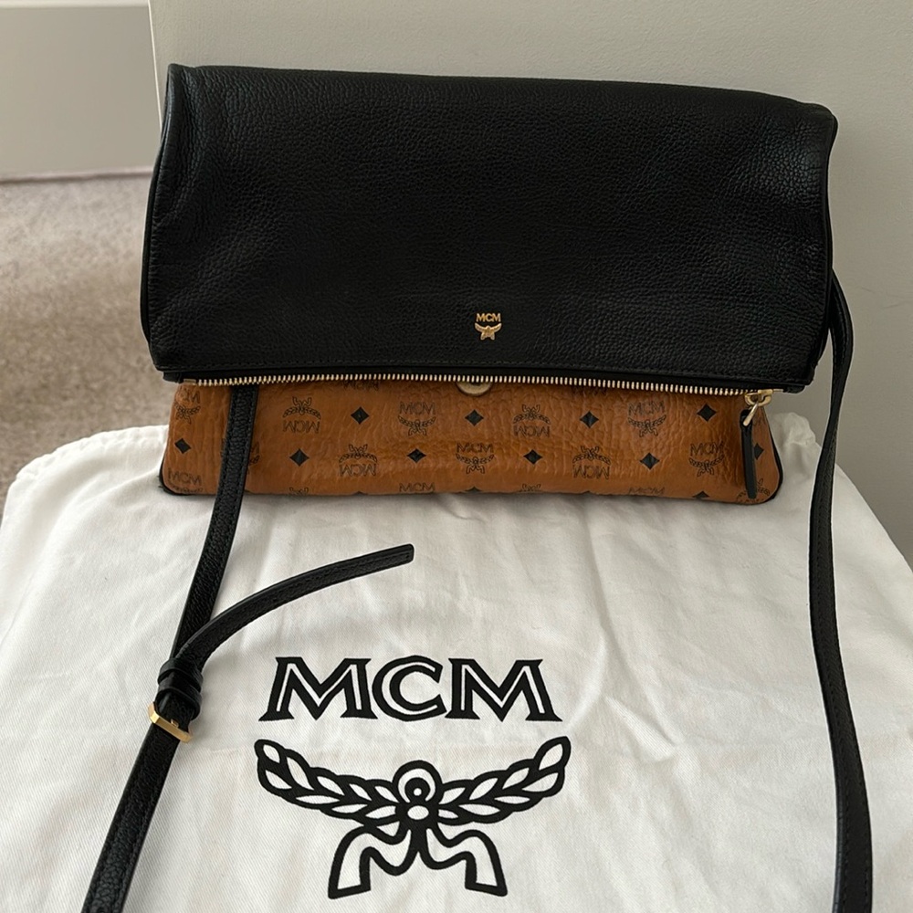 MCM Visetos Corina Foldover Bag - Brown Crossbody Bag